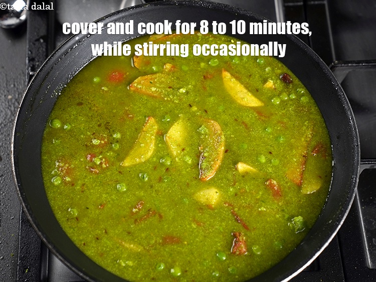 Step 33 – Mix well and cover and cook on a medium flame for 8 to 10 minutes, …