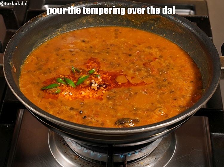 Step 33 – Pour the tempering over the dal.