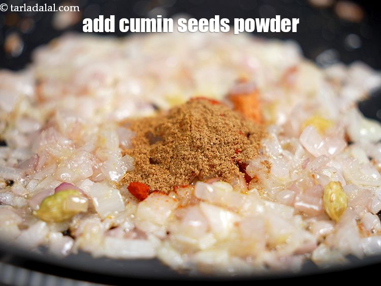 Step 34 – Add 1/4 tsp&nbsp;<a href="https://www.tarladalal.com/glossary-cumin-seeds-powder-jeera-powder-zeera-powder-382i">cumin seeds (jeera) powder</a>.&nbsp;