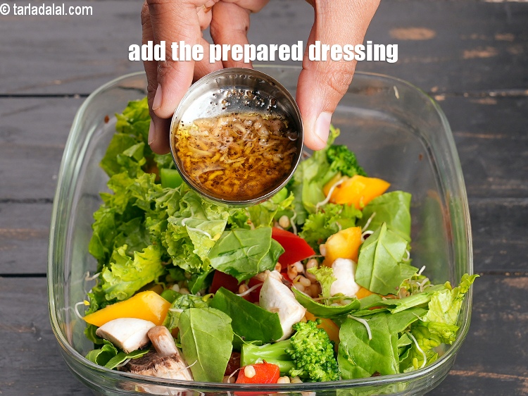 Step 33 – Just before serving, add the prepared dressing.
