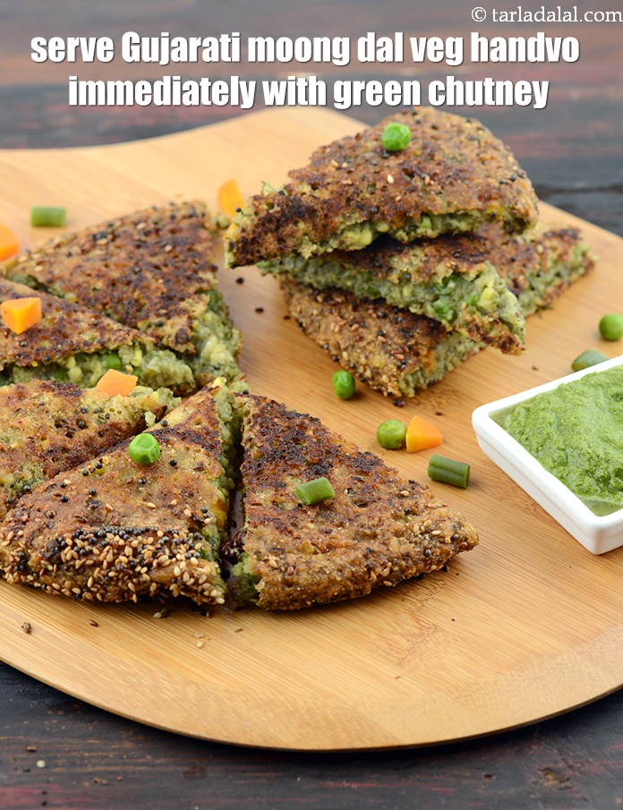 Step 31 – Serve <strong>green moong dal handvo recipe | Gujarati moong dal veg handvo | Indian style …
