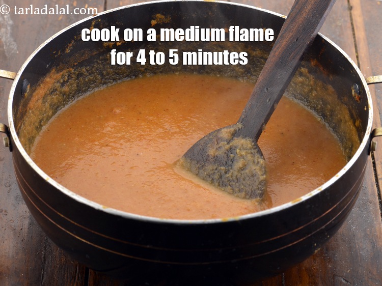 Step 31 – Cook on a medium flame for 4 to 5 minutes, stirring occassionally. Be careful while …