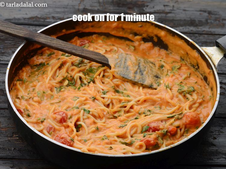 Step 34 – Toss well and&nbsp;cook on a medium flame for 1 minute or till the sauce coats …