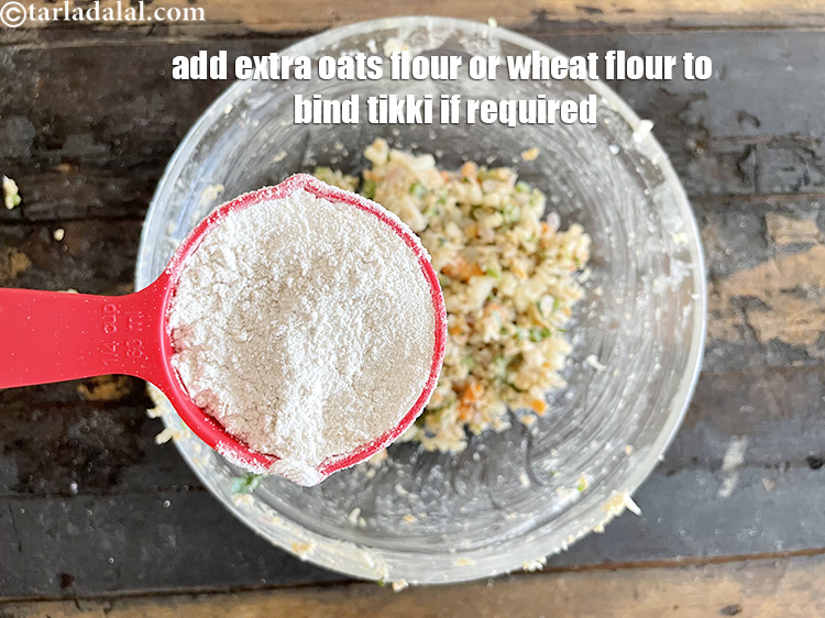 Step 35 – You may find it difficult to shape into tikkis. <strong>In that case add a little …