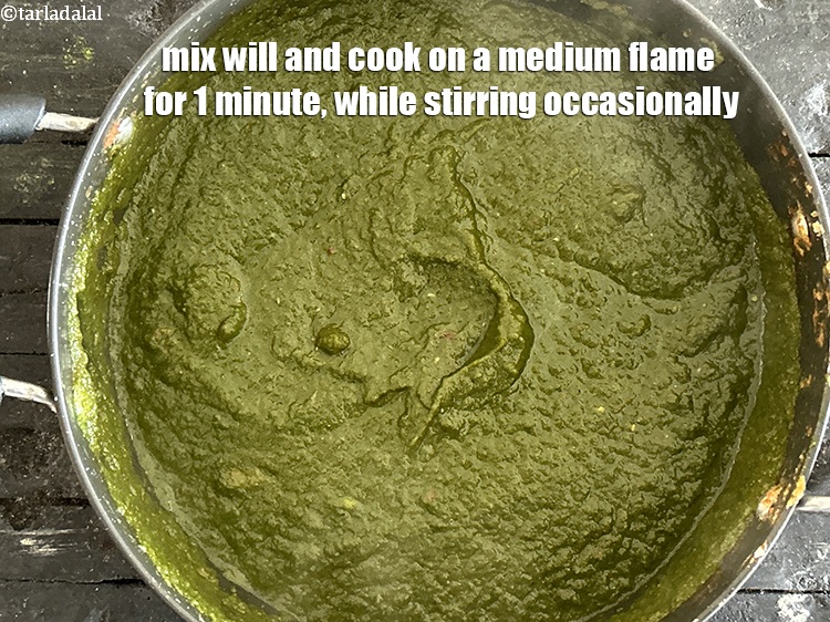 Step 34 – Mix will and cook on a medium flame for 1 minute, while stirring occasionally.