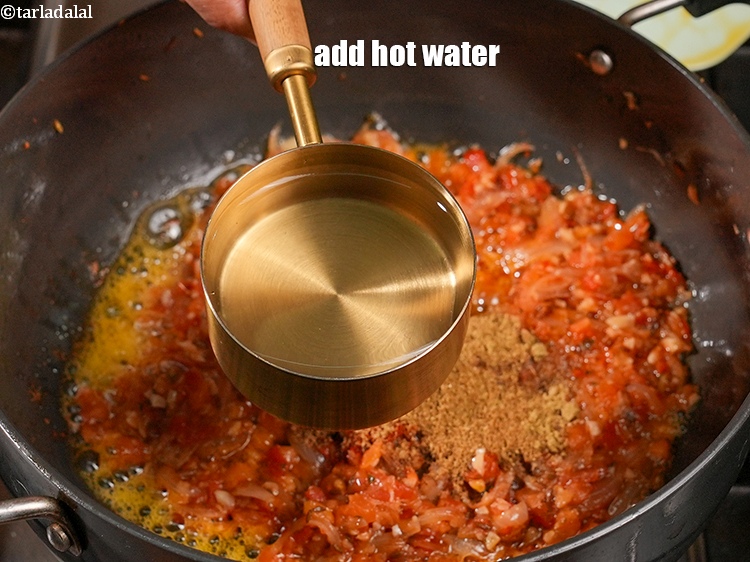 Step 34 – Add &frac12; cup hot water.