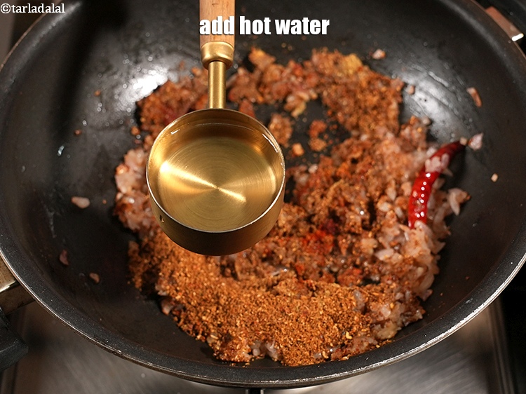 Step 34 – Add &frac12; cup hot water.