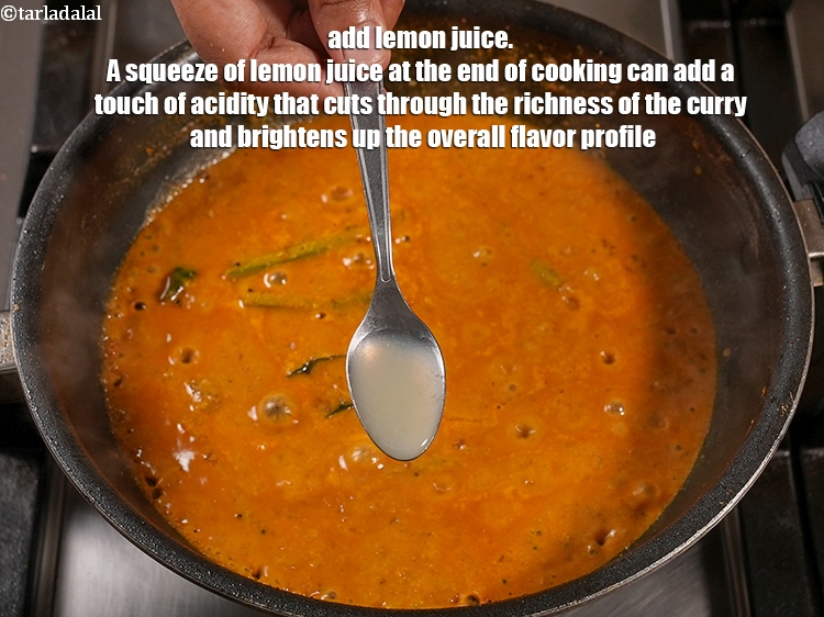 स्टेप 34 – १ टी-स्पून नींबू का रस डालें। पकाने के अंत में …