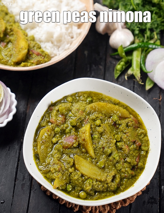 Step 34 – Serve <strong>matar ka nimona </strong>hot with steamed rice.