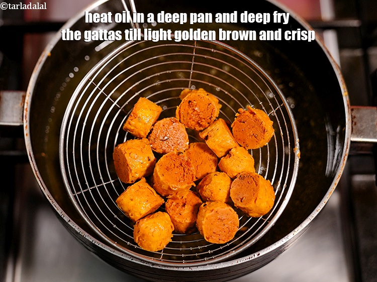 Step 34 – Heat oil in a deep pan and deep fry the gattas till light golden brown …