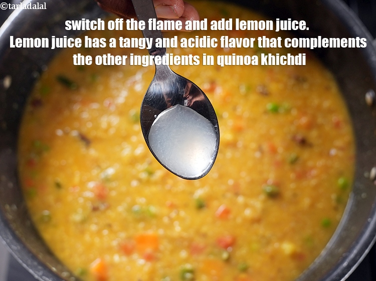Step 34 – Switch off the flame and add 1 tsp lemon juice. &nbsp;Lemon juice has a tangy …