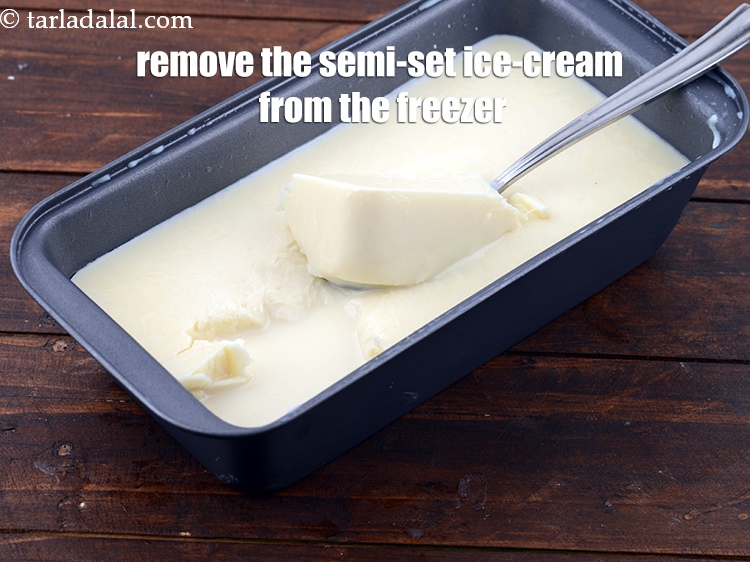 Step 34 – Remove the semi-set ice-cream from the freezer. This is how the ice cream looks like …