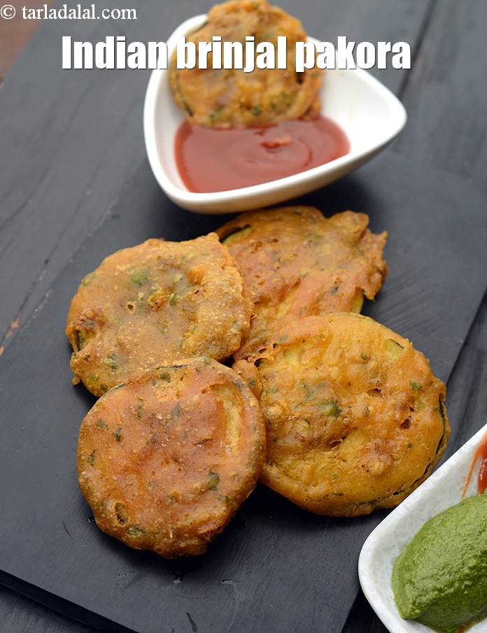 Step 35 – Serve <strong>baingan pakoda recipe | Indian brinjal pakora | eggplant fritters | crispy batter fried …