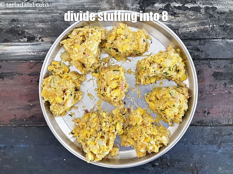 Step 45 – Divide the stuffing into 8 equal portions and keep aside.