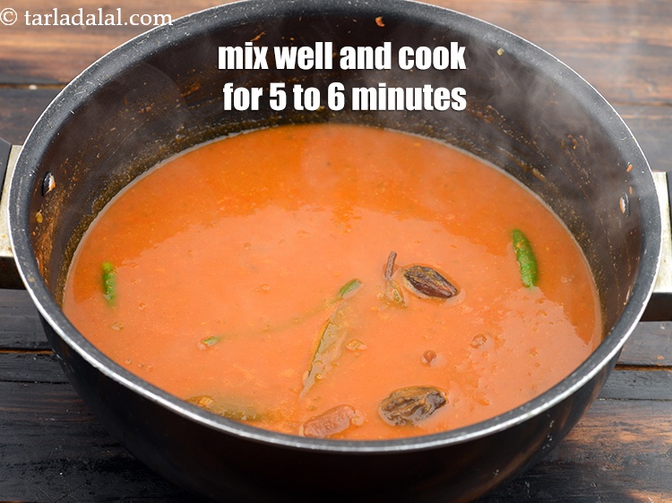 Step 35 – Mix well and cook on a medium flame for 5 to 6 minutes, while stirring …