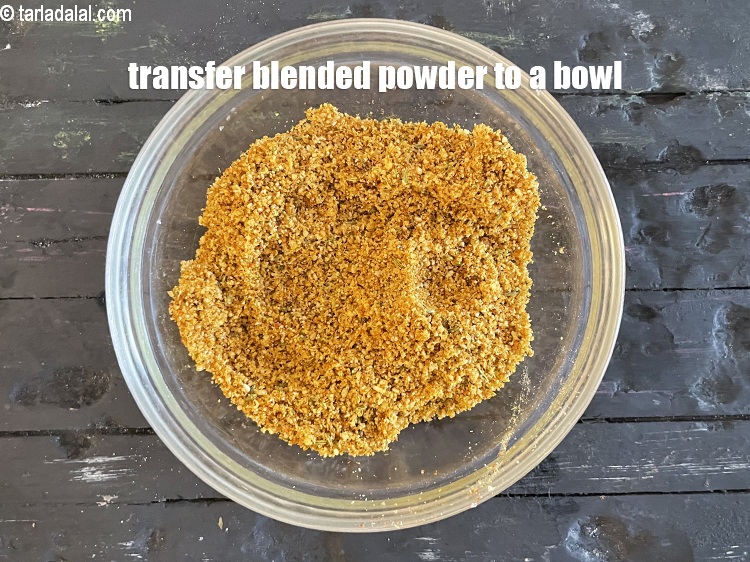 Step 34 – Transfer blended powder to a bowl.