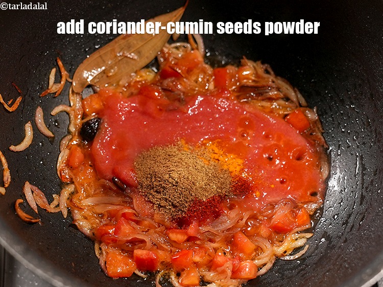 Step 36 – Add 1 tsp&nbsp;<a href="https://www.tarladalal.com/glossary-coriander-cumin-seeds-powder-dhania-jeera-powder-375i">coriander-cumin seeds powder</a>.