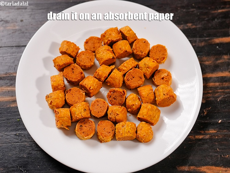 Step 35 – Drain it on an absorbent paper and keep aside.