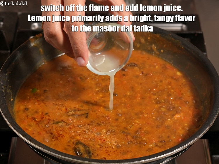 Step 35 – Switch off the flame and add 1 tsp <a href="https://www.tarladalal.com/glossary-lemon-juice-numbi-ka-ras-nimbu-ka-juice-471i">lemon juice</a>. Lemon juice primarily adds …