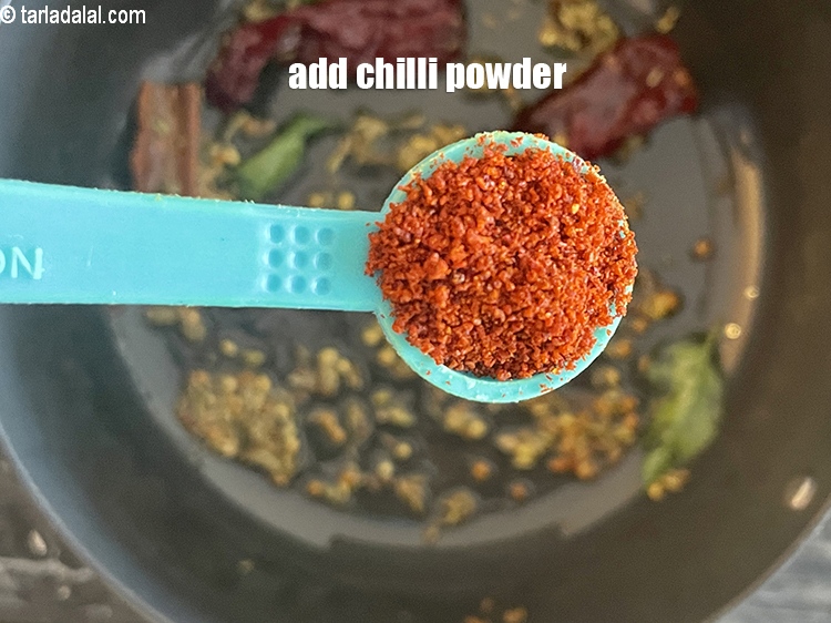 Step 36 – Add&nbsp;<meta charset="UTF-8" />1/2 tsp&nbsp;<a href="glossary-chilli-powder-red-chilli-powder-339i">chilli powder</a>.