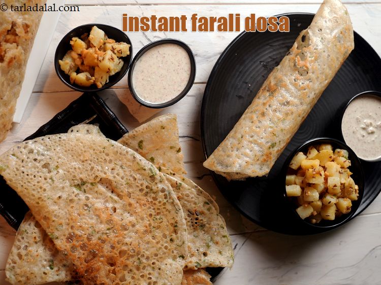 Step 36 – Serve <strong>upvas masala dosa recipe | instant farali dosa | vrat ka sama dosa | …