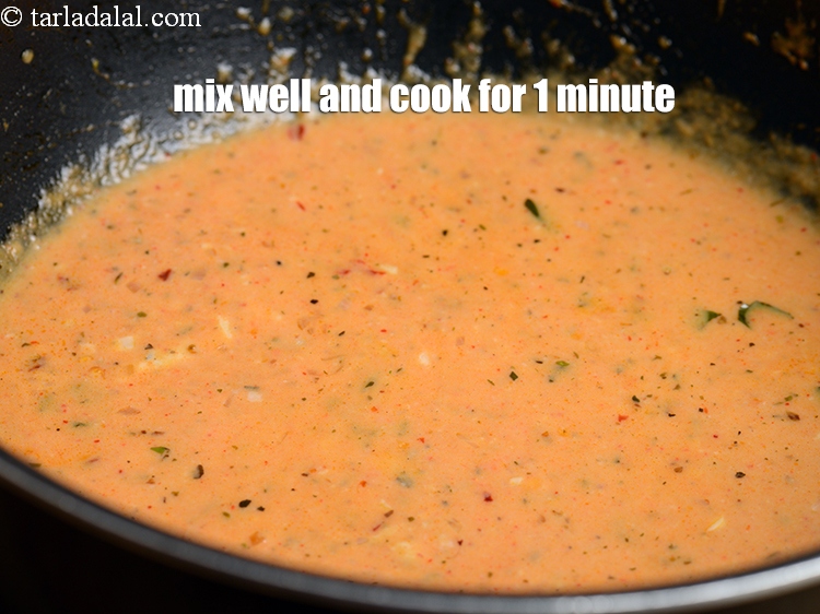 Step 37 – Mix well and cook on medium flame for 1 minute, while stirring occasionally.