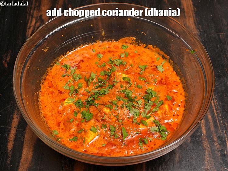 Step 36 – Add&nbsp;1 tbsp&nbsp;<a href="https://www.tarladalal.com/glossary-chopped-coriander-783i">chopped coriander (dhania)</a>.