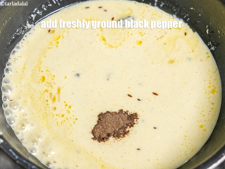 Step 36 – Add &frac14; tsp <a href="https://www.tarladalal.com/glossary-freshly-ground-black-pepper-kalimirch-powder-kali-mirch-ka-powder-567i">freshly ground black pepper (kalimirch)</a>.&nbsp;