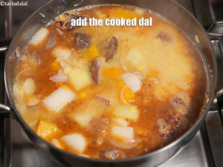 Step 36 – Add the cooked dal.