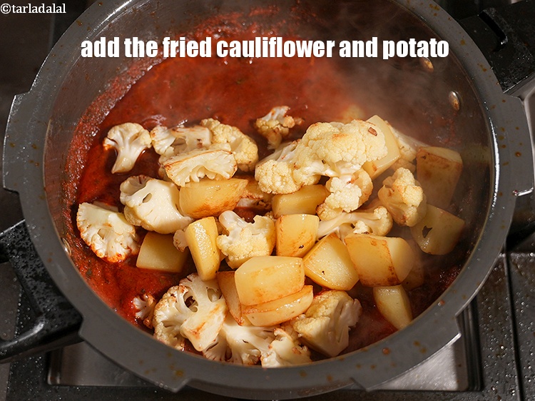 Step 36 – Add the fried cauliflower and potato.