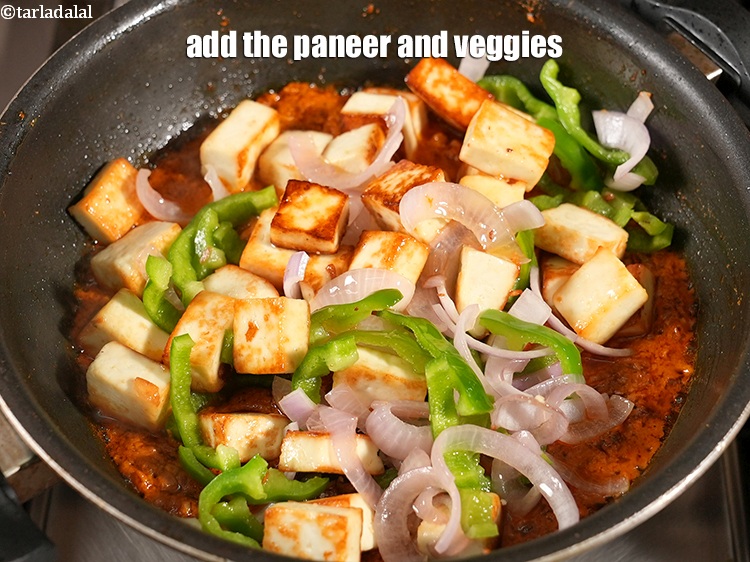 Step 36 – Add the paneer and veggies.
