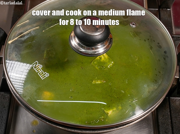 Step 36 – Cover and cook on a medium flame for 8 to 10 minutes, while stirring occasionally.