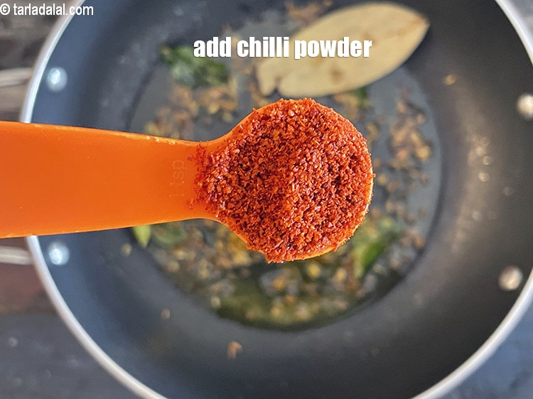 Step 37 – Add&nbsp;<meta charset="UTF-8" />2 tsp&nbsp;<a href="glossary-chilli-powder-red-chilli-powder-339i">chilli powder</a>.