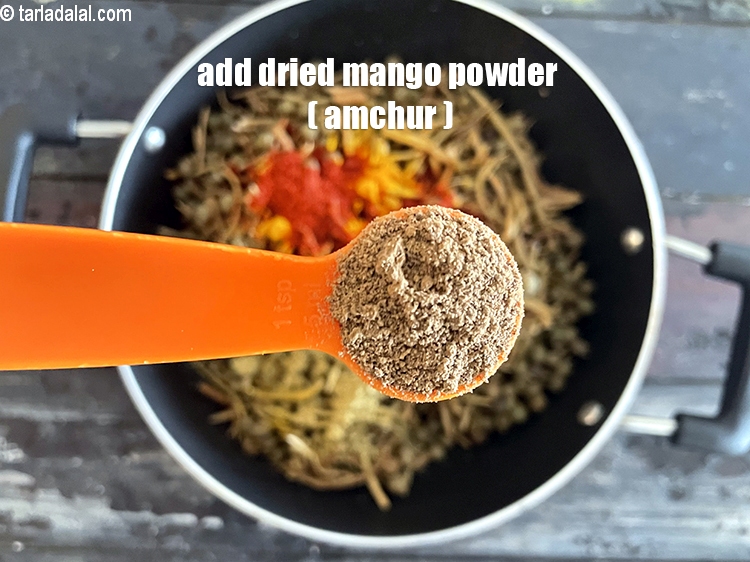 Step 39 – Add&nbsp;<meta charset="UTF-8" />1 tsp&nbsp;<a href="glossary-dried-mango-powder-amchur-powder-148i">dried mango powder (amchur)</a>.