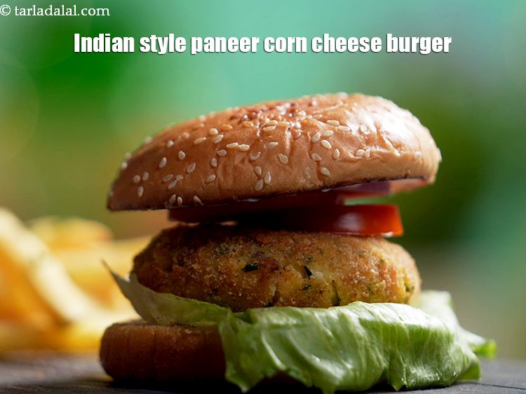 Step 43 – Serve <strong>paneer and corn burger recipe | Indian style paneer corn cheese burger | cottage …
