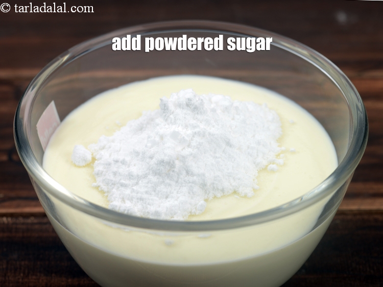 Step 39 – Add 5 tbsp&nbsp;<a href="https://www.tarladalal.com/glossary-powdered-sugar-280i">powdered sugar</a>.