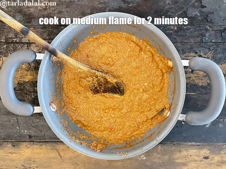 Step 54 – Cook on a medium flame for 1 to 2 minutes, while stirring occasionally.
