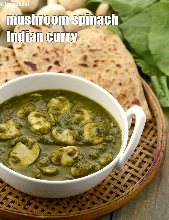 Step 37 – Serve <meta charset="UTF-8" /><strong>kumbh palak | mushroom spinach Indian curry | healthy palak mushroom sabzi …