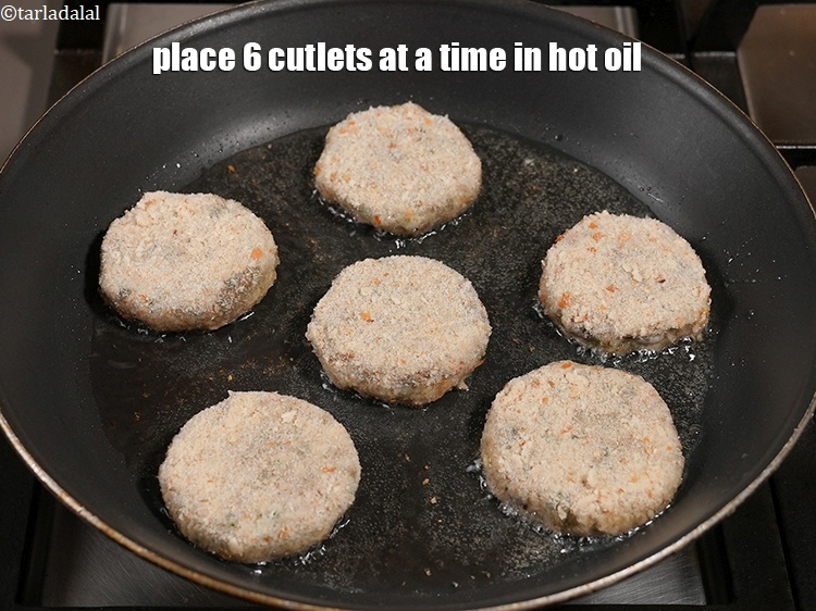 Step 38 – Place 6 cutlets at a time in hot oil.