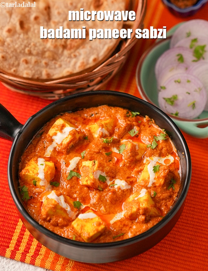 Step 37 – Serve the <strong>badami paneer in a microwave recipe | microwave badami paneer sabzi | paneer …