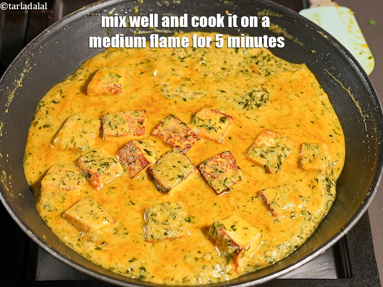 Step 37 – Mix well and cook it on a medium flame for 5 minutes, while stirring occasionally.