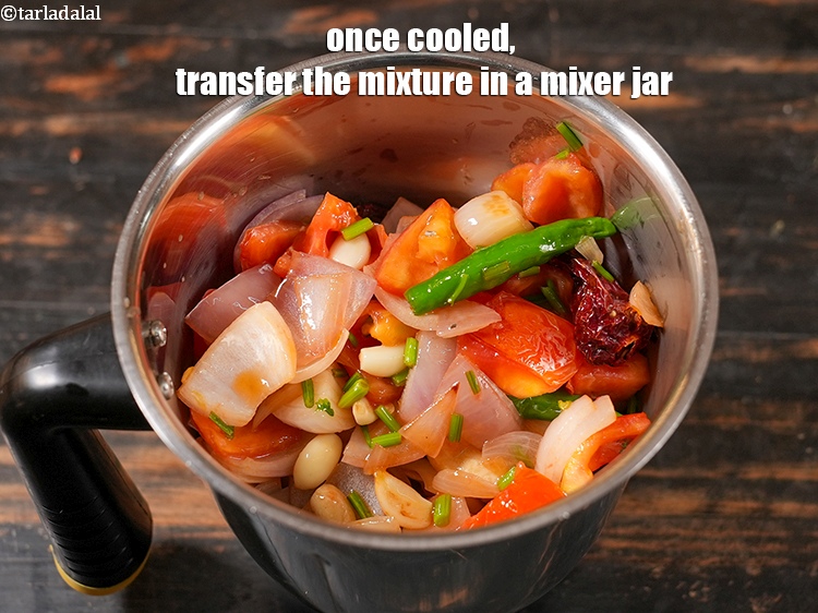 Step 38 – Once cooled, transfer the mixture in a mixer jar.&nbsp;