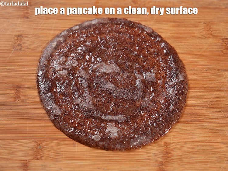 Step 37 – Place a pancake on a clean, dry surface.