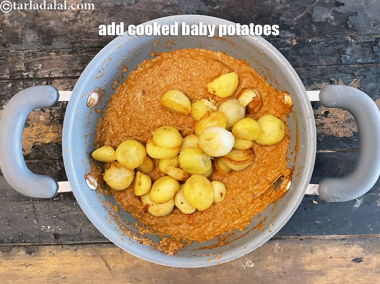 Step 55 – Add the cooked bany potatoes.