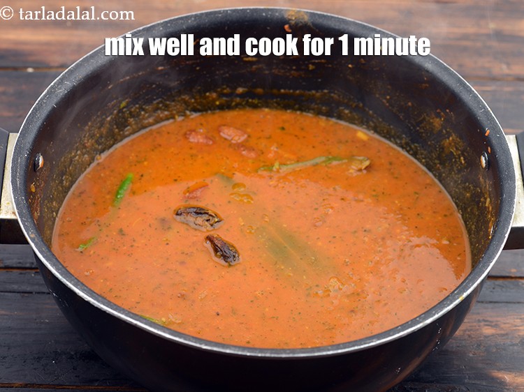 Step 38 – Mix well and cook on a medium flame for 1 minute, while stirring occasionally.&nbsp;