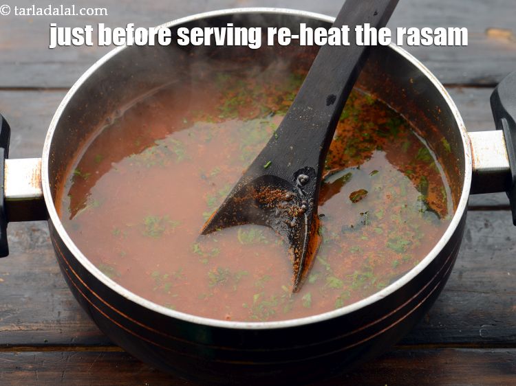 Step 43 – Just before serving re-heat the rasam.
