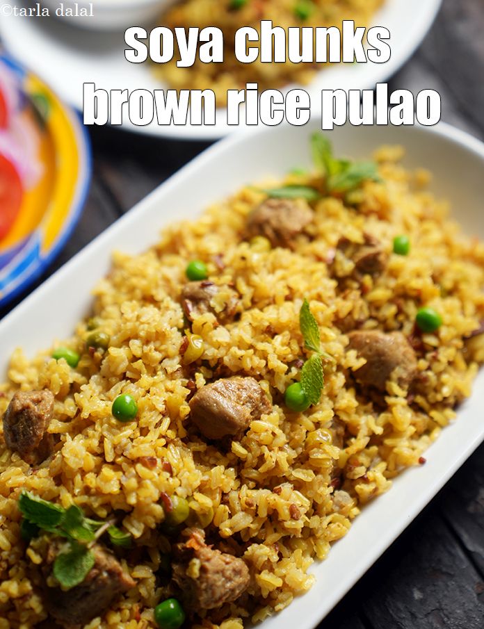 Step 37 – Serve &nbsp;<strong>soya chunks pulao |&nbsp;soya chunks brown rice&nbsp;pulao | soya chunks vegetable pulao in pressure …