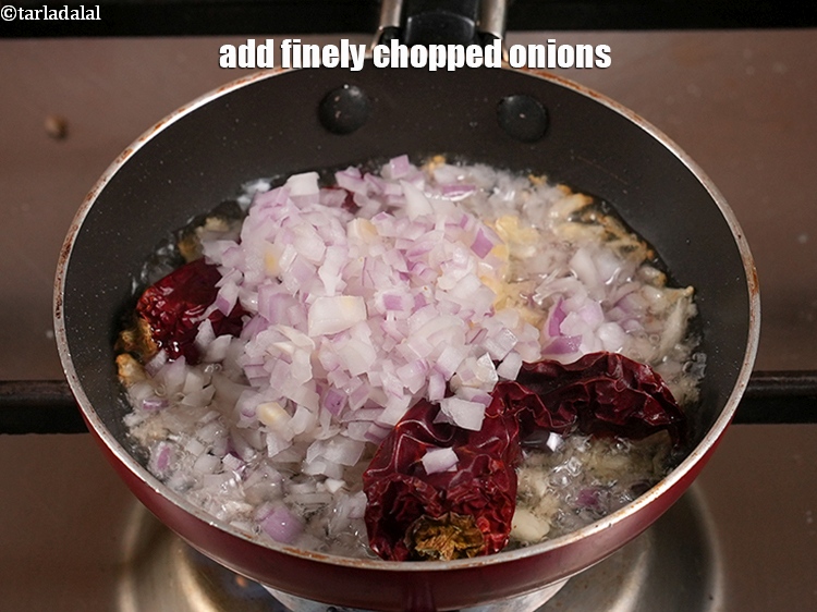Step 38 – Add &frac14; cup finely chopped onions.