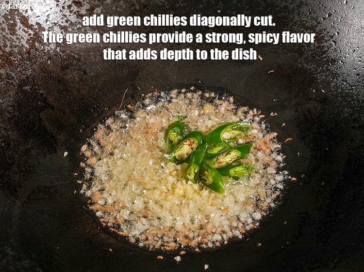 Step 37 – Add 2 <a href="https://www.tarladalal.com/glossary-green-chillies-hari-mirch-331i">green chillies</a> diagonally cut. The green chillies provide a strong, spicy flavor …