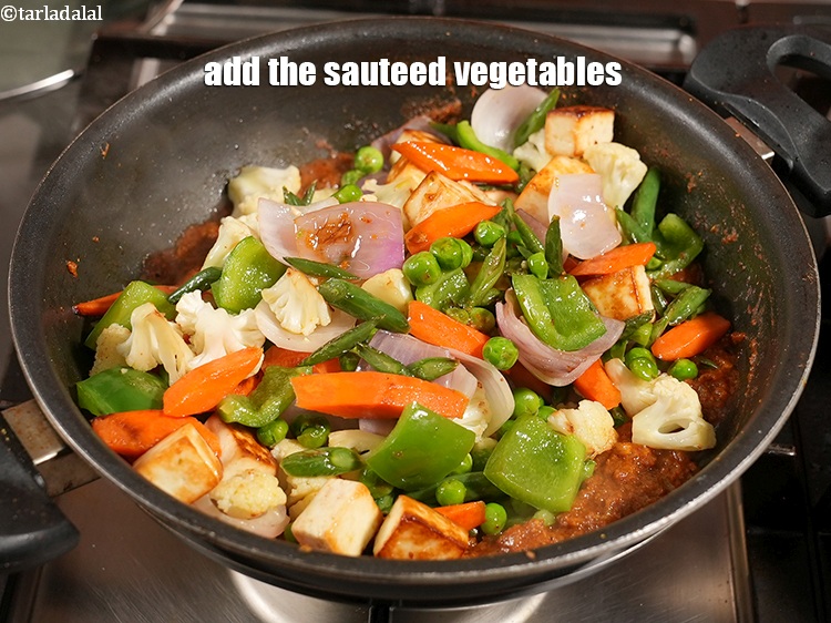 Step 38 – Add the sauteed vegetables.